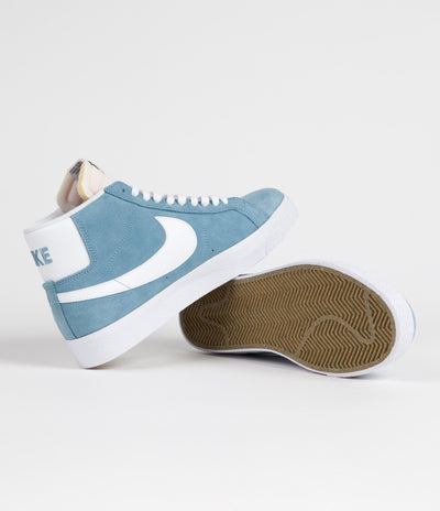 Nike SB Blazer Mid Shoes - Cerulean / White - Cerulean - White