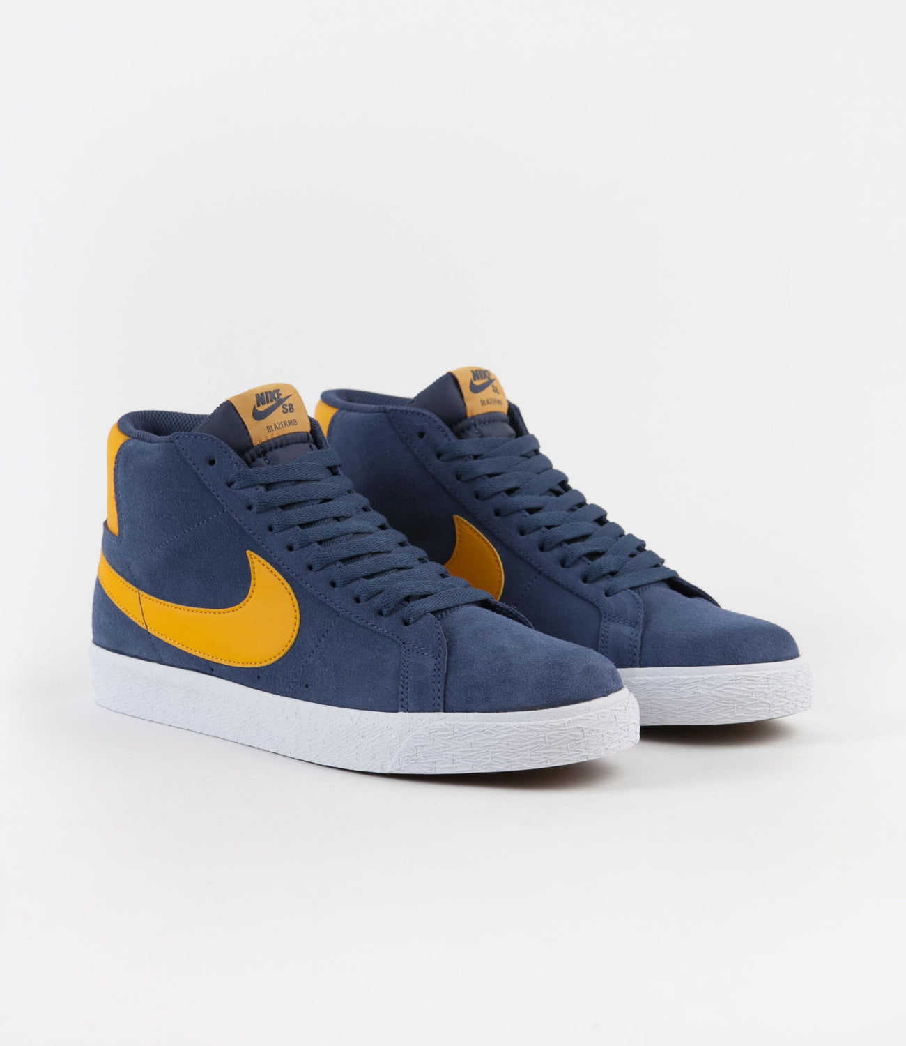 Nike SB Blazer Mid Shoes Navy University Gold Navy White