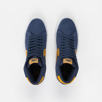 Nike SB Blazer Mid Shoes - Navy / University Gold - Navy - White thumbnail