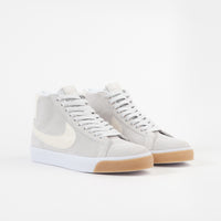 Nike SB Blazer Mid Shoes - Photon Dust / Light Cream - White - White thumbnail