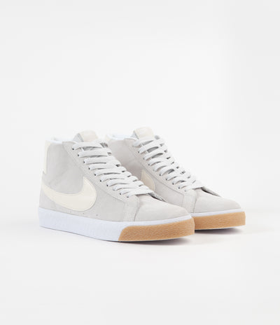 Nike SB Blazer Mid Shoes - Photon Dust / Light Cream - White - White