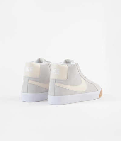 Nike SB Blazer Mid Shoes - Photon Dust / Light Cream - White - White
