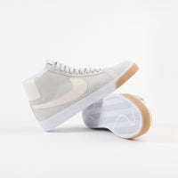 Nike SB Blazer Mid Shoes - Photon Dust / Light Cream - White - White thumbnail