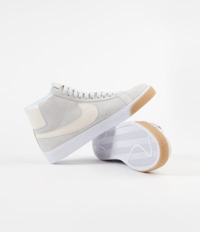 Nike SB Blazer Mid Shoes - Photon Dust / Light Cream - White - White