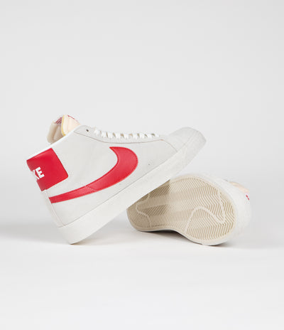 Nike SB Blazer Mid Shoes - Summit White / University Red - Summit White