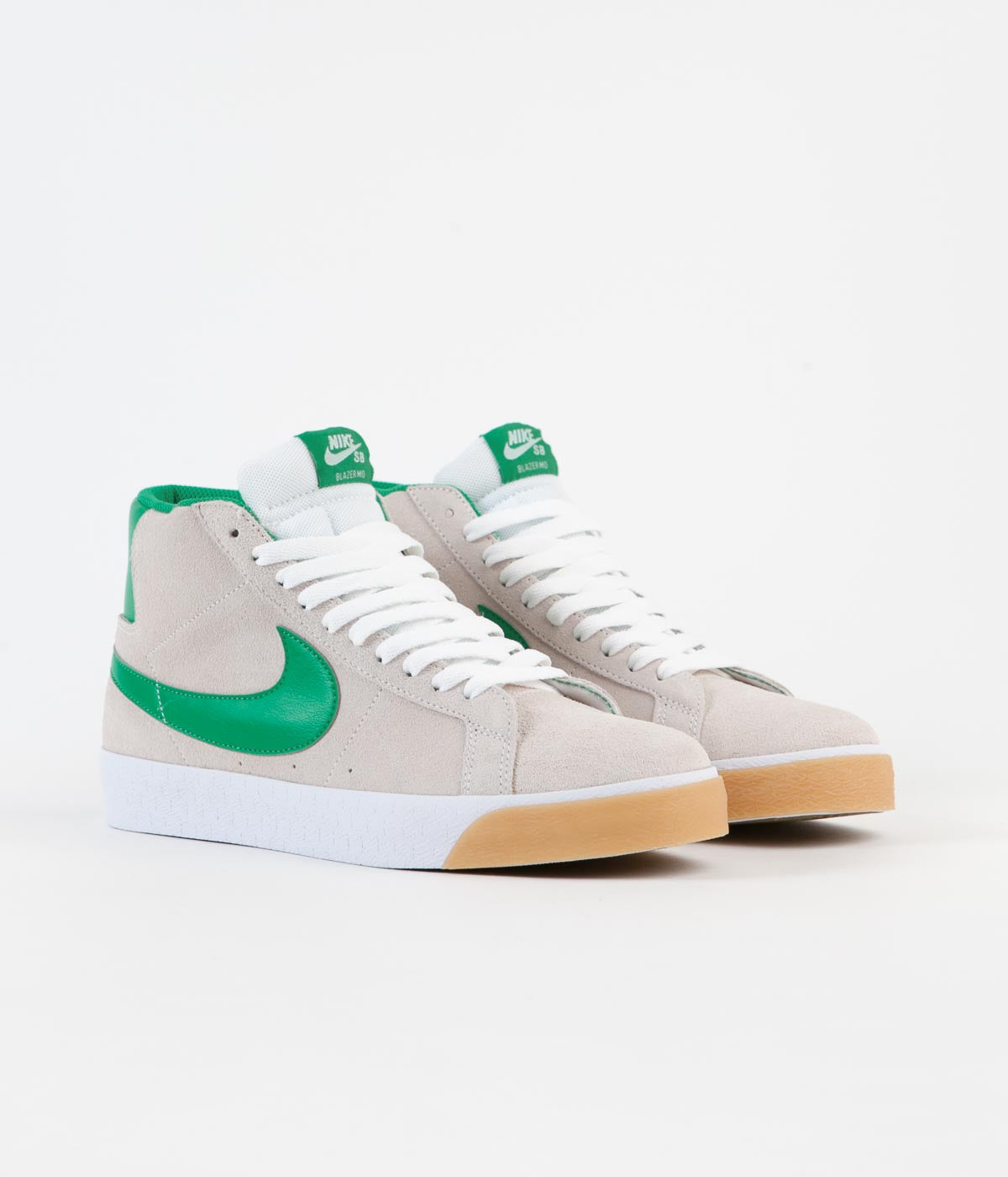 Nike SB Blazer Mid Shoes White Lucky Green White Coconut Milk  Flatspot