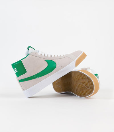 Nike SB Blazer Mid Shoes - White / Lucky Green - White - Coconut Milk
