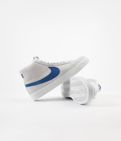 Nike SB Blazer Mid Shoes - White / Team Royal - White - Cerulean