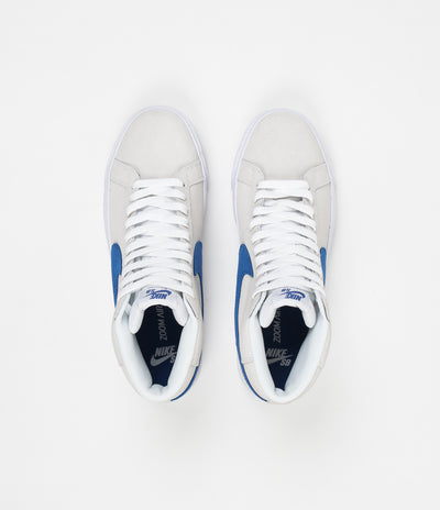 Nike SB Blazer Mid Shoes - White / Team Royal - White - Cerulean