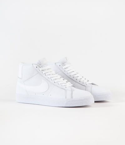 Nike SB Blazer Mid Shoes - White / White - White