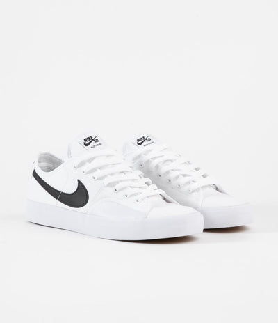 Nike SB Blazer Court Shoes - White / Black - White - Black