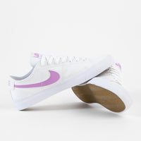 Nike SB Blazer Court Shoes - White / Fuchsia Glow - White - White thumbnail