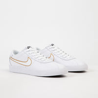 Nike SB Bruin Premium SE Shoes - White / White - Metallic Gold - Black thumbnail