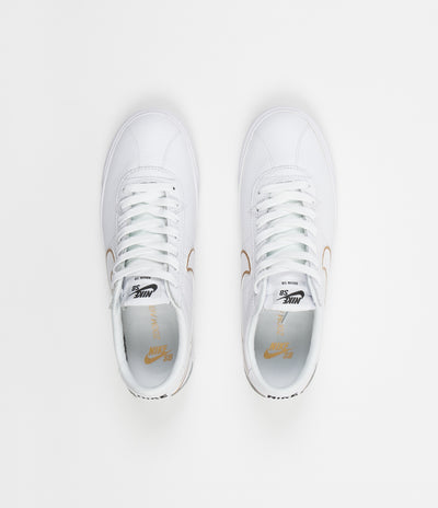 Nike SB Bruin Premium SE Shoes - White / White - Metallic Gold - Black