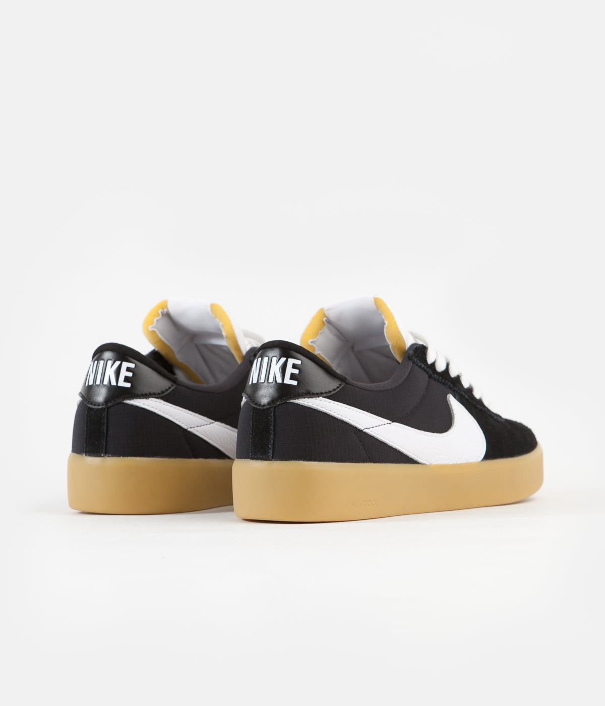 Nike SB Bruin React Shoes Black White Black Gum Light Brown Flatspot