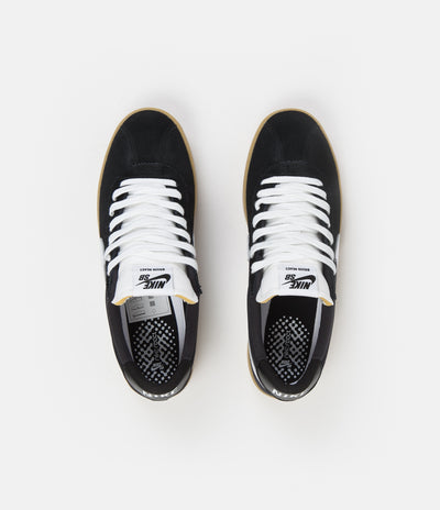 Nike SB Bruin React Shoes - Black / White - Black - Gum Light Brown