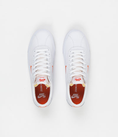 Nike SB Bruin Ultra Shoes - White / Team Orange - White - Gum Light Brown