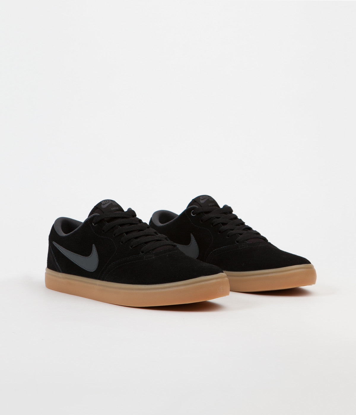 Nike sb check solarsoft shoes (black anthracite gum light brown) Clearance