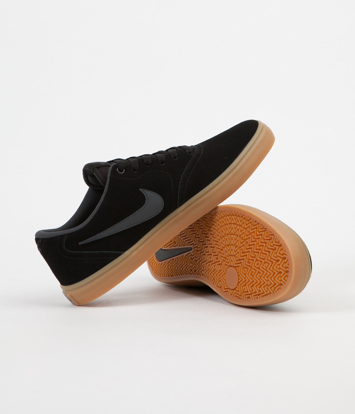 Nike sb check solarsoft shoes (black anthracite gum light brown) Clearance