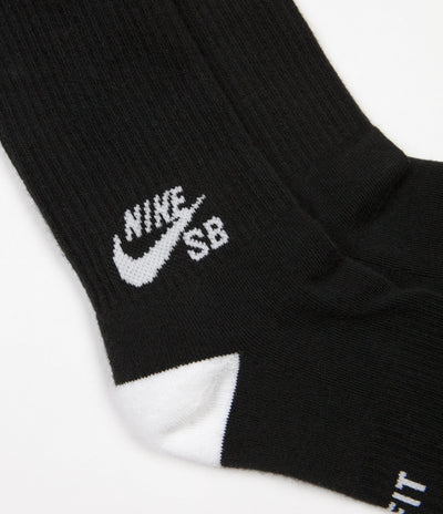 Nike SB Crew Socks (3 pair)  - Black / White