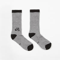 Nike SB Crew Socks (3 pair)  - Dark Grey Heather / Black thumbnail