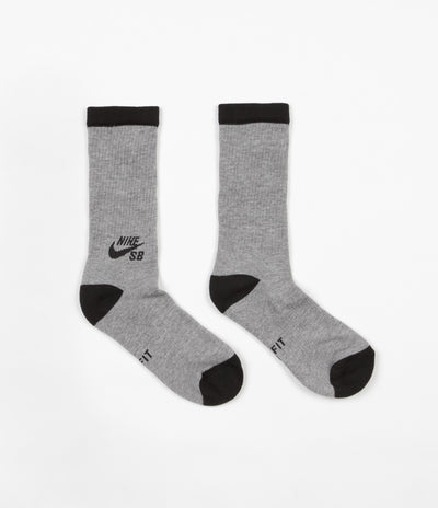 Nike SB Crew Socks (3 pair)  - Dark Grey Heather / Black
