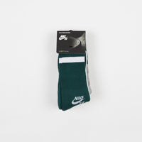 Nike SB Crew Socks (3 pair) - Teal / White / Grey thumbnail
