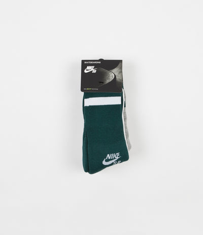 Nike SB Crew Socks (3 pair) - Teal / White / Grey