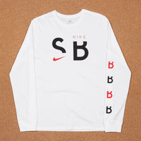 Nike SB Dry Long Sleeve T-Shirt - White / Black / University Red thumbnail