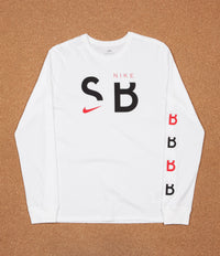 Nike SB Dry Long Sleeve T-Shirt - White / Black / University Red