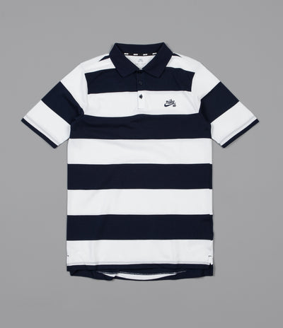 Nike SB Dry Striped Polo Shirt - Obsidian / Obsidian