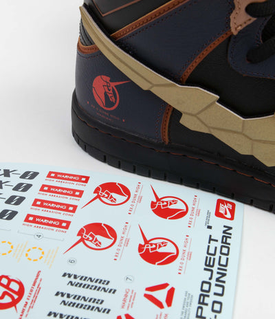 Nike SB Dunk High Pro 'Gundam' Shoes - Thunder Blue / Metallic Gold