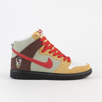 Nike SB Dunk High Pro 'Kebab and Destroy' Shoes - Topaz Gold / Chile Red - Fauna Brown - White - Black - Celadon thumbnail