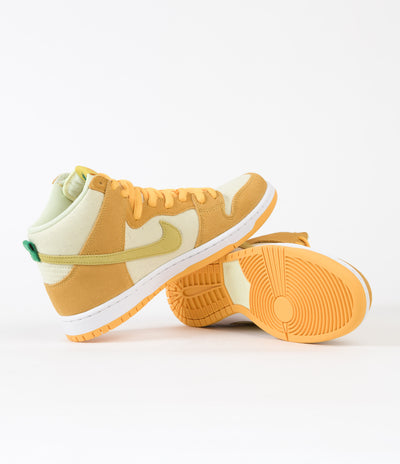 Nike SB Dunk High Pro Pineapple Shoes - University Gold / Vivid Sulfur - Citron Tint