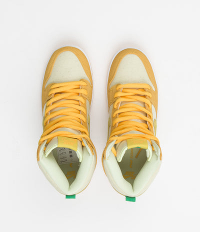 Nike SB Dunk High Pro Pineapple Shoes - University Gold / Vivid Sulfur - Citron Tint