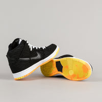 Nike SB Dunk High Pro Shoes - Black / Black - White - Laser Orange thumbnail