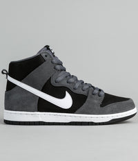 Nike SB Dunk High Pro Shoes - Dark Grey / White - Black - White