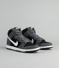 Nike SB Dunk High Pro Shoes Dark Grey White Black White Flatspot