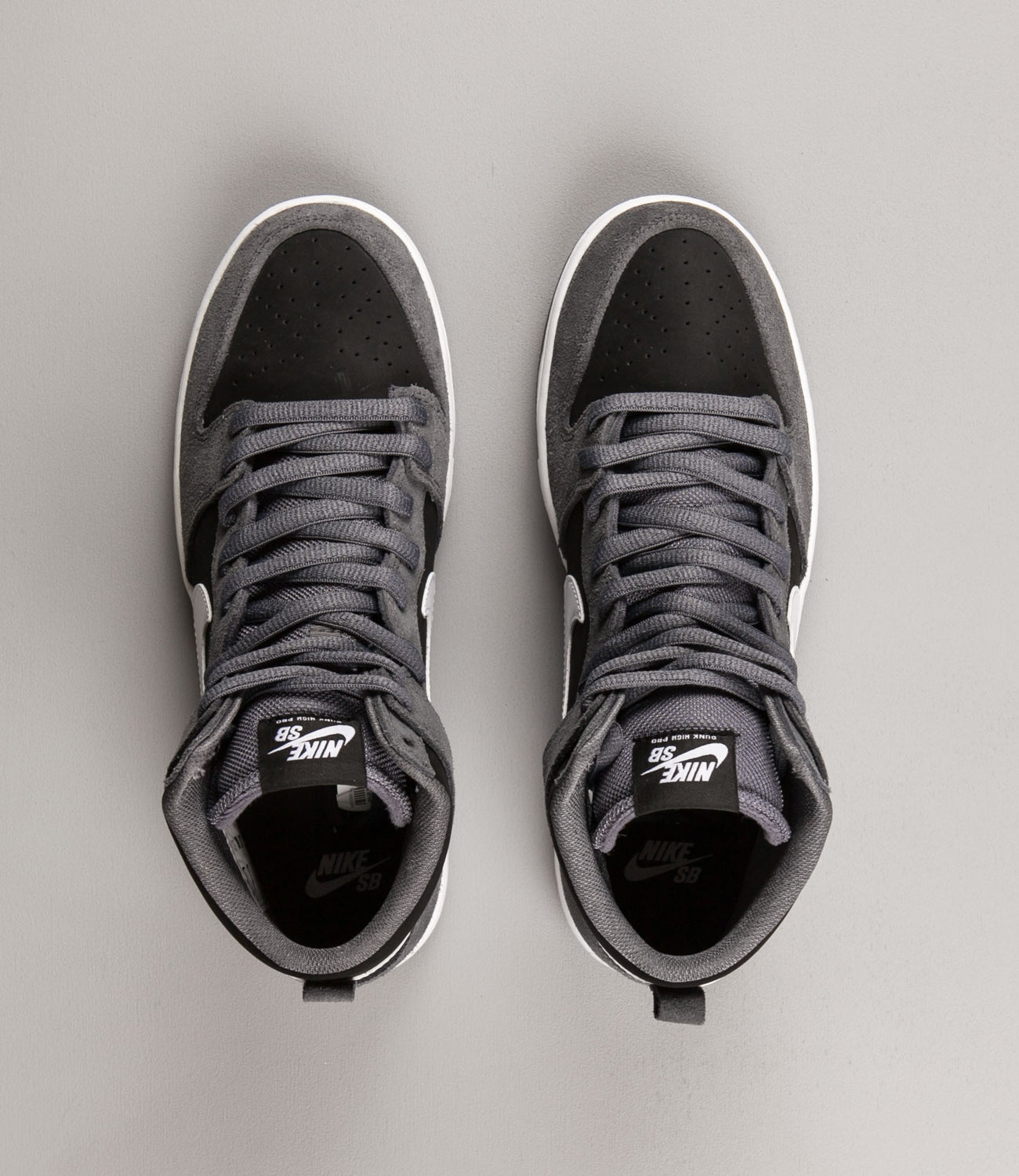 Nike SB Dunk High Pro Shoes Dark Grey White Black White Flatspot