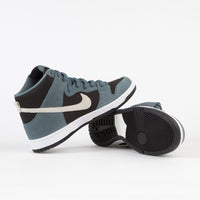 Nike SB Dunk High Pro Shoes - Mineral Slate / Sail - Black - White thumbnail