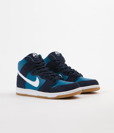 Nike SB Dunk High Pro Shoes - Obsidian / White - Industrial Blue