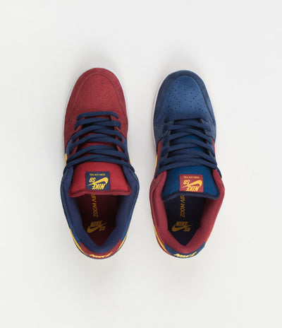 Nike SB Dunk Low Pro 'Barcelona' Shoes - Navy / University Gold - Gym Red - Court Blue