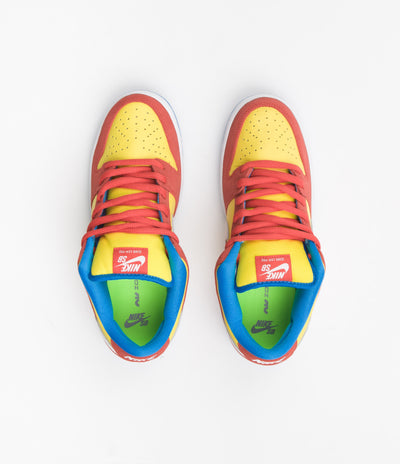 Nike SB Dunk Low Pro 'Bart Simpson' Shoes - Habanero Red / White - Blue Hero