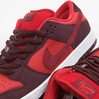 Nike SB Dunk Low Pro Cherry Shoes in Burgundy Crush and Team Red and University Red thumbnail