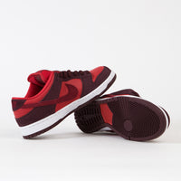 Nike SB Dunk Low Pro Cherry Shoes in Burgundy Crush and Team Red and University Red thumbnail