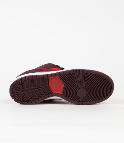 Nike SB Dunk Low Pro Cherry Shoes in Burgundy Crush and Team Red and University Red
