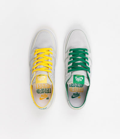 Nike SB Dunk Low Pro Ishod Deconstructed Shoes - White / White - Aloe Verde - Tour Yellow