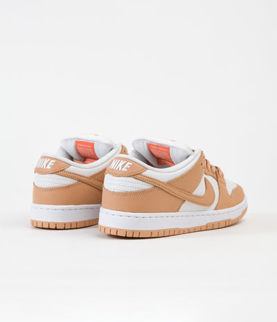 Nike SB Dunk Low Pro Orange Label Shoes in Light Cognac and Light Cognac and White - Light Cognac