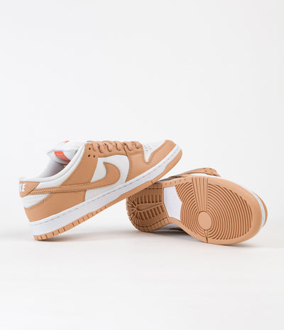 Nike SB Dunk Low Pro Orange Label Shoes in Light Cognac and Light Cognac and White - Light Cognac