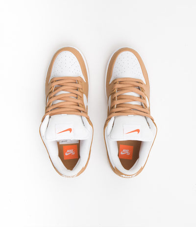 Nike SB Dunk Low Pro Orange Label Shoes in Light Cognac and Light Cognac and White - Light Cognac